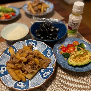 じゃがいもと牛こま肉のはちみつ醤油炒め